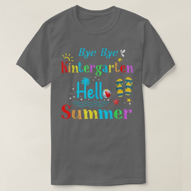 Camiseta Tchau Jardim de Infância Alô Verão Jardim de Infân (Frente do Design)