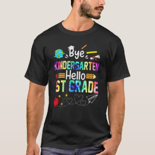 Camiseta Tchau Jardim de Infância Olá 1ª Série Tie Dye Prof