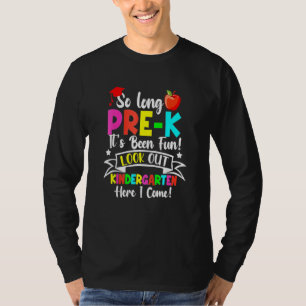 Camiseta Tchau Pré-Escola Olhe Para Cima Jardim de Infância