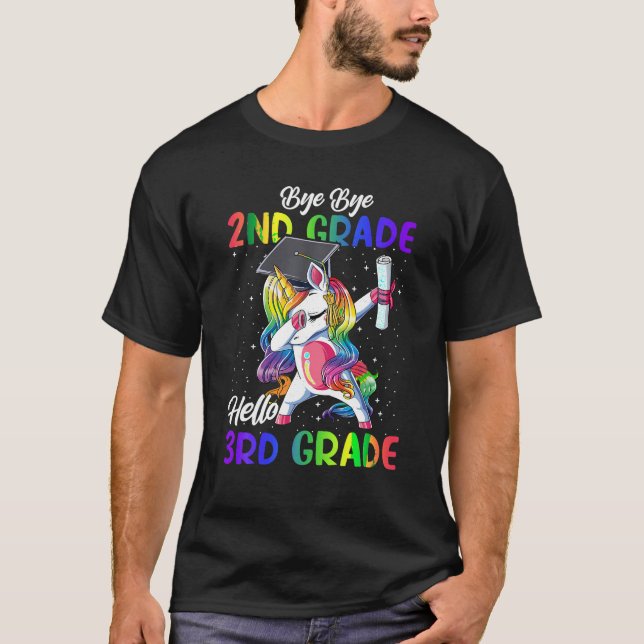 Camiseta Tchau segundo Alô, 3º ano, Dab Unicorn no último d (Frente)