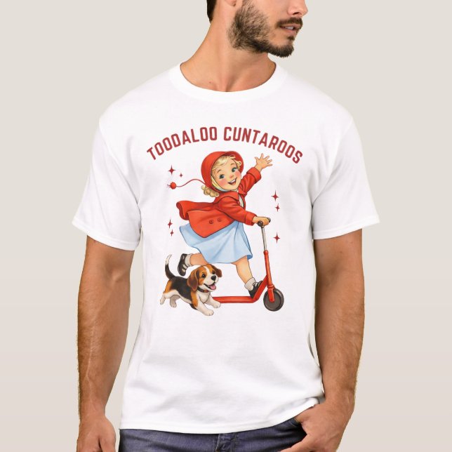 Camiseta Tchau Tchau Cuntaroos Garota da Lambreta Retro com (Frente)