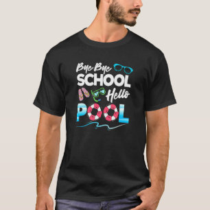 Camiseta Tchau Tchau Escola Olá Festa na Piscina Óculos de