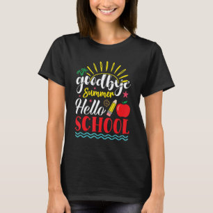Camiseta Tchau Verão Olá Escola Volta às Aulas Aluno