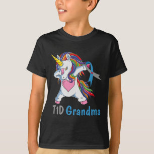Camiseta Td1 Vovó Que Dabbing Unicorn Tipo 1 Diabetes Aware