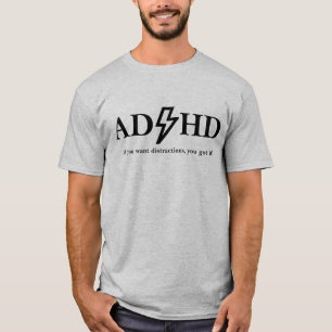 Camiseta TDAH e música Rock.