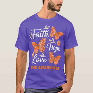 Camiseta TDAH: Fé de Esperança de Amor Borboleta