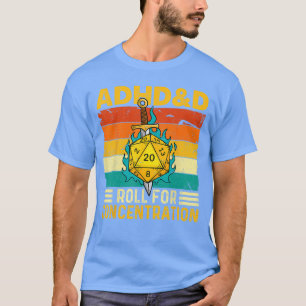 Camiseta TDAH Rolar para Concentração Jogos de RPG de mesa