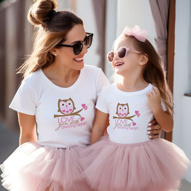 Camiseta Te amo com OWL Meu Coração (Criador carregado)