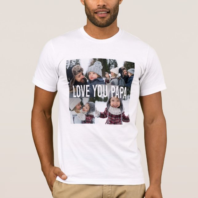 Camiseta Te Amo, Papa Foto Colagem (Frente)