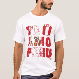 Camiseta Te Amo Peru (por muito tempo/luz) - etiqueta