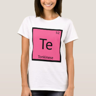 Camiseta Te - Símbolo da Tabela Periódica do Gato Tonquinês