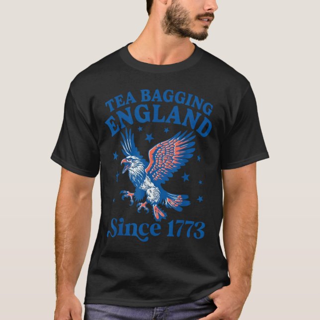 Camiseta Tea Bagging England Since 1773 Patriotic Eagle 4th (Frente)