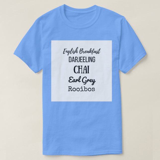 Camiseta Tea List English Breakfast Chai Earl Cinza Rooibos (Frente do Design)