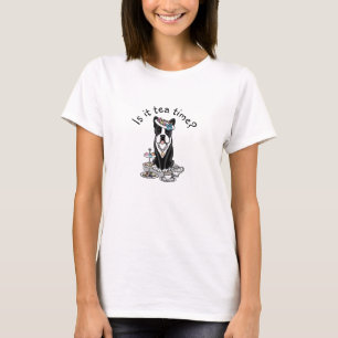 Camiseta Tea Party Boston Terrier Dog (preto) Cute