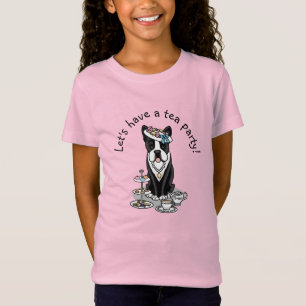 Camiseta Tea Party Boston Terrier (preto) - Cachorro Gato