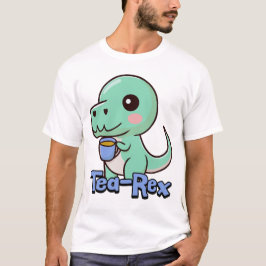 Camiseta Tea-Rex! Cartoon T-Rex Pun De Bebendo De Chá Bonit