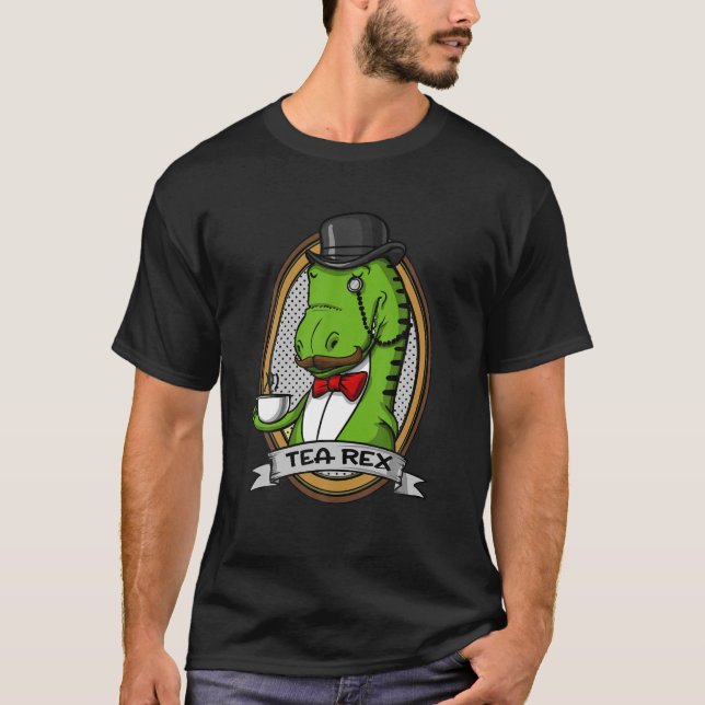 Camiseta Tea Rex Dinossaur Rex Piadas Engraçadas Rapazes (Frente)
