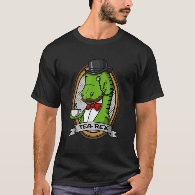 Camiseta Tea Rex Dinossaur T Rex Piadas Engraçadas Rapazes  (Frente)