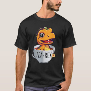 Camiseta Tea Rex em uma taça de cartoon T Rex Dinossaur Kid