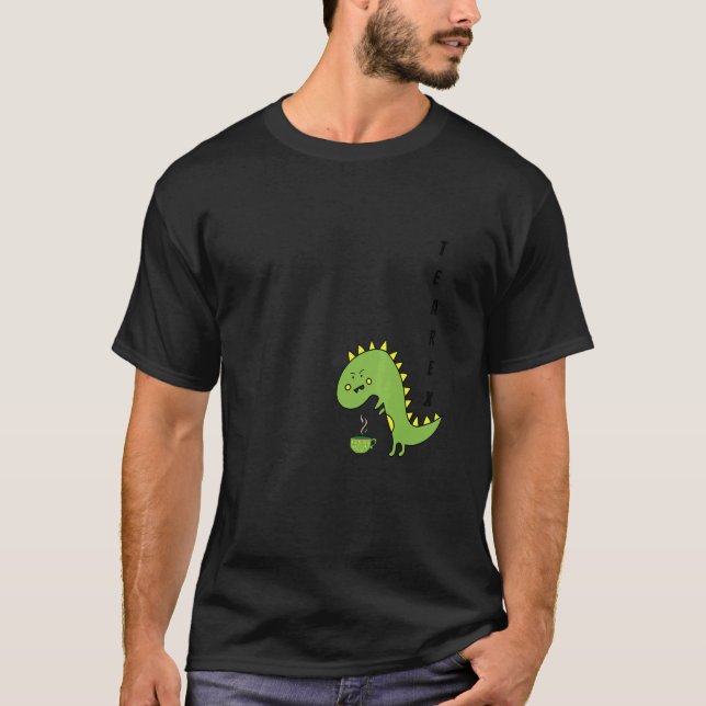 Camiseta Tea Rex Green Rex Dinosaur (Frente)