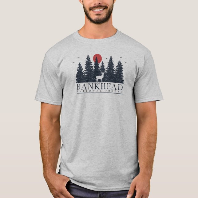 Camiseta Tea Silhueta Nacional da Floresta de Cabeça de Ban (Frente)