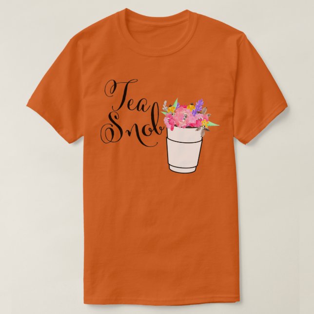 Camiseta Tea Snob Floral Sticker (Frente do Design)