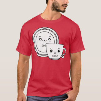 Camiseta Tea Time, xícara branca e preta, e pires 1