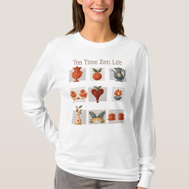 Camiseta Tea Time Zen, Pintado, (Frente)