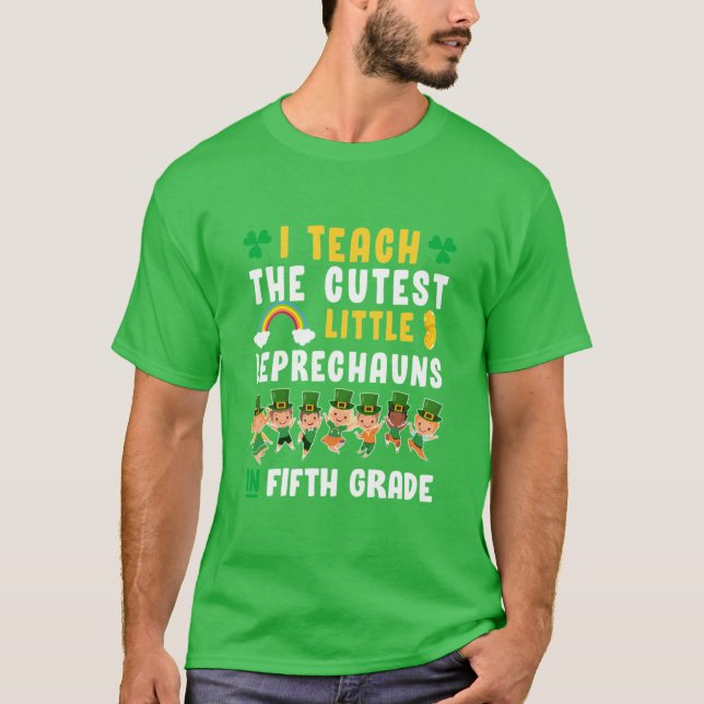 Camiseta Teac de Dia de São Patrício de Leprechauns Sortudo (Frente)