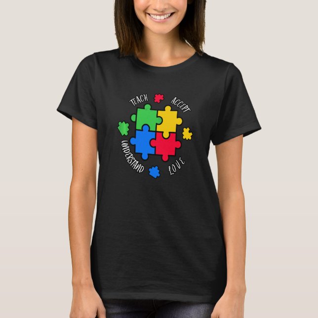 Camiseta Teach Accept Love Entender April Autism Awarenes (Frente)