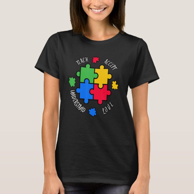 Camiseta Teach Accept Love Entender April Autism Awarenes (Frente)
