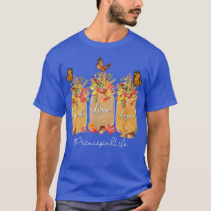 Camiseta Teach Love inspira a vida principal outono Árvore