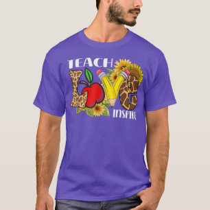 Camiseta Teach Love Inspire Cute Sunflower