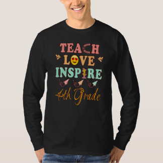 Camiseta Teach Love Inspire Fourth Grade History Teacher Es