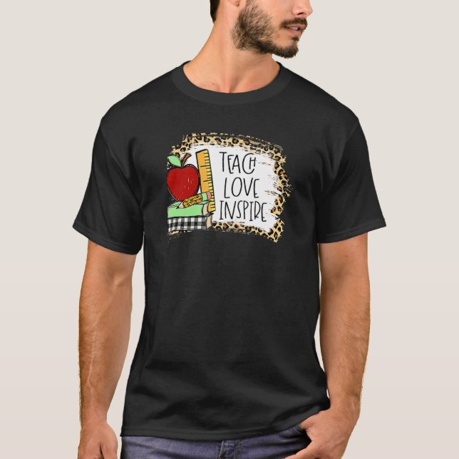 Camiseta Teach Love Inspire Shirt Leopard Cheetah Print 100 (Frente)