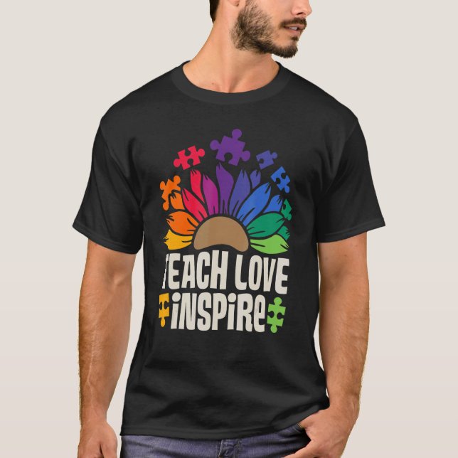 Camiseta Teach Love Inspire SPED Teacher Speducator Special (Frente)