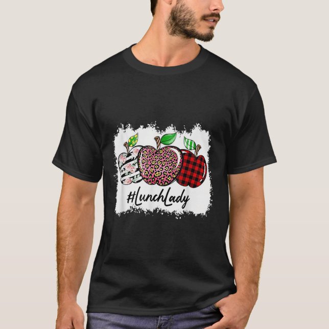 Camiseta Teach Love Insre Lunch Lady Leopard Red Plain  (Frente)