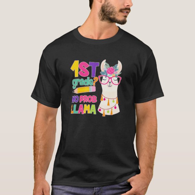 Camiseta Teacher 1st Grade No Prob Llama Llama (Frente)