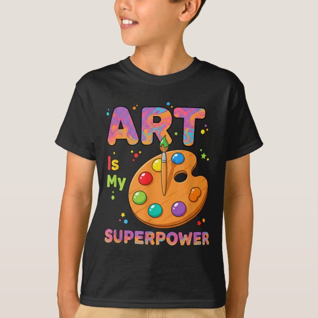 Camiseta Teacher - Art Is My Superwer Art Teacher Drawing P (Frente)
