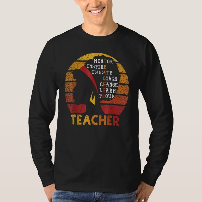 Camiseta Teacher Black History Month Afro African Prde Men  (Frente)