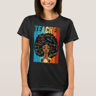 Camiseta Teacher Black History Queen Melanin Afro African P