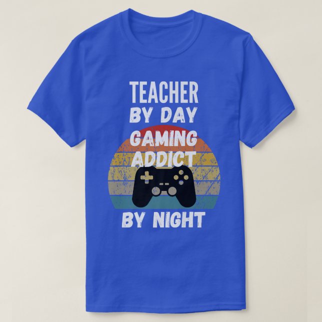 Camiseta Teacher By Day, Gaming Addict By Night1096 (Frente do Design)