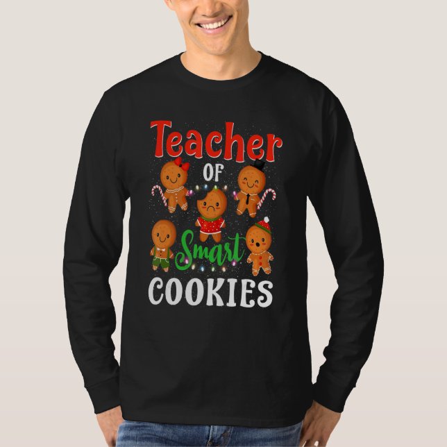 Camiseta Teacher Christmas Teacher Of Smart Cookies (Frente)