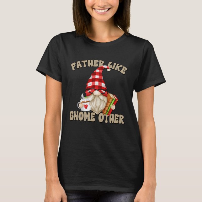Camiseta Teacher Dad Gnome Graphic For Men Who Loves Books  (Frente)