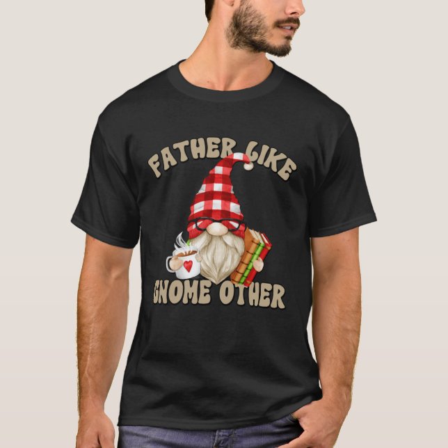 Camiseta Teacher Dad Gnome Graphic For Men Who Loves Books  (Frente)