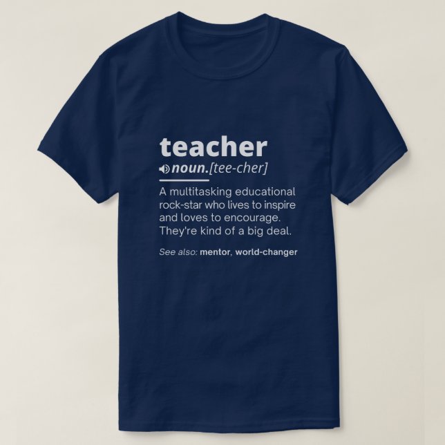 Camiseta Teacher Definition - Funny Teaching School Teacher (Frente do Design)
