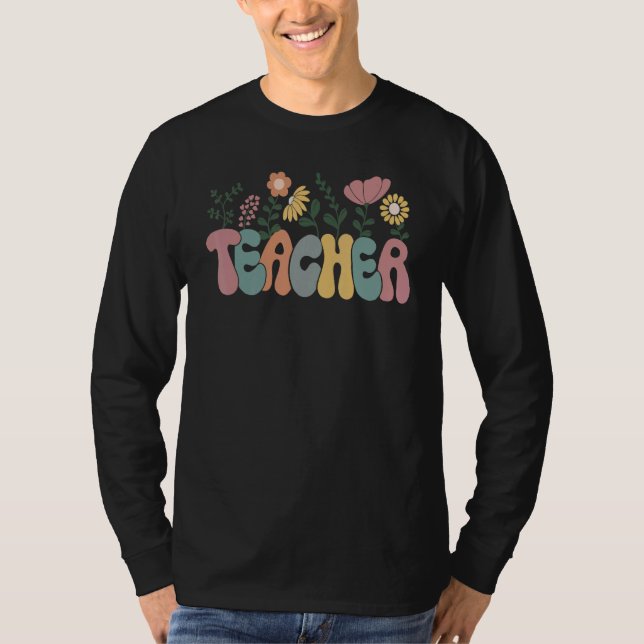 Camiseta Teacher Flower Teacher Life Teaching Mode   For Te (Frente)