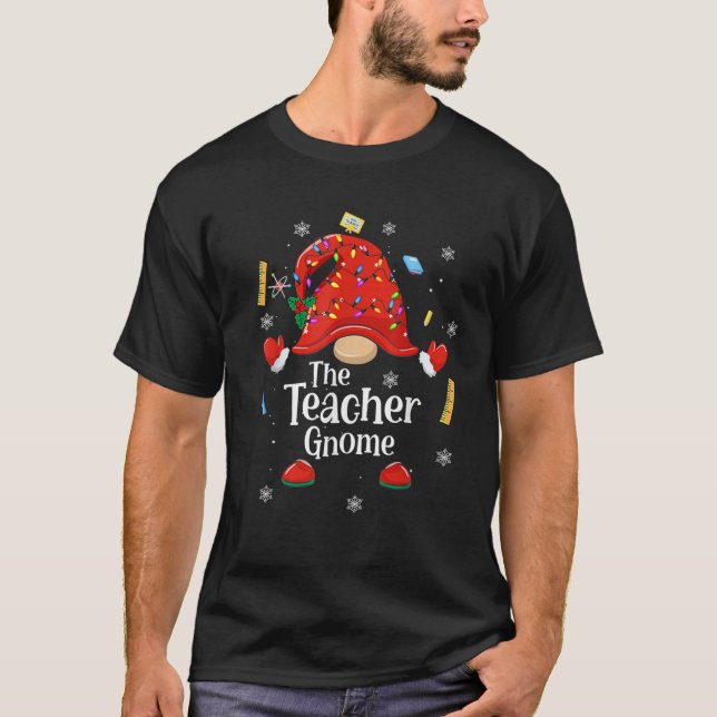 Camiseta Teacher Gnome Xmas Matching Family Christmas Pajam (Frente)