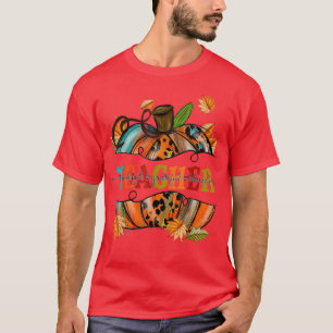 Camiseta Teacher Graphic Pumpkin Autumn Halloween Back To