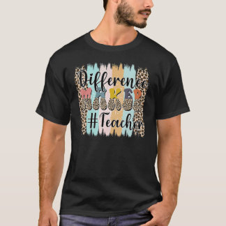 Camiseta Teacher Life Back To School Difference Maker Leopa